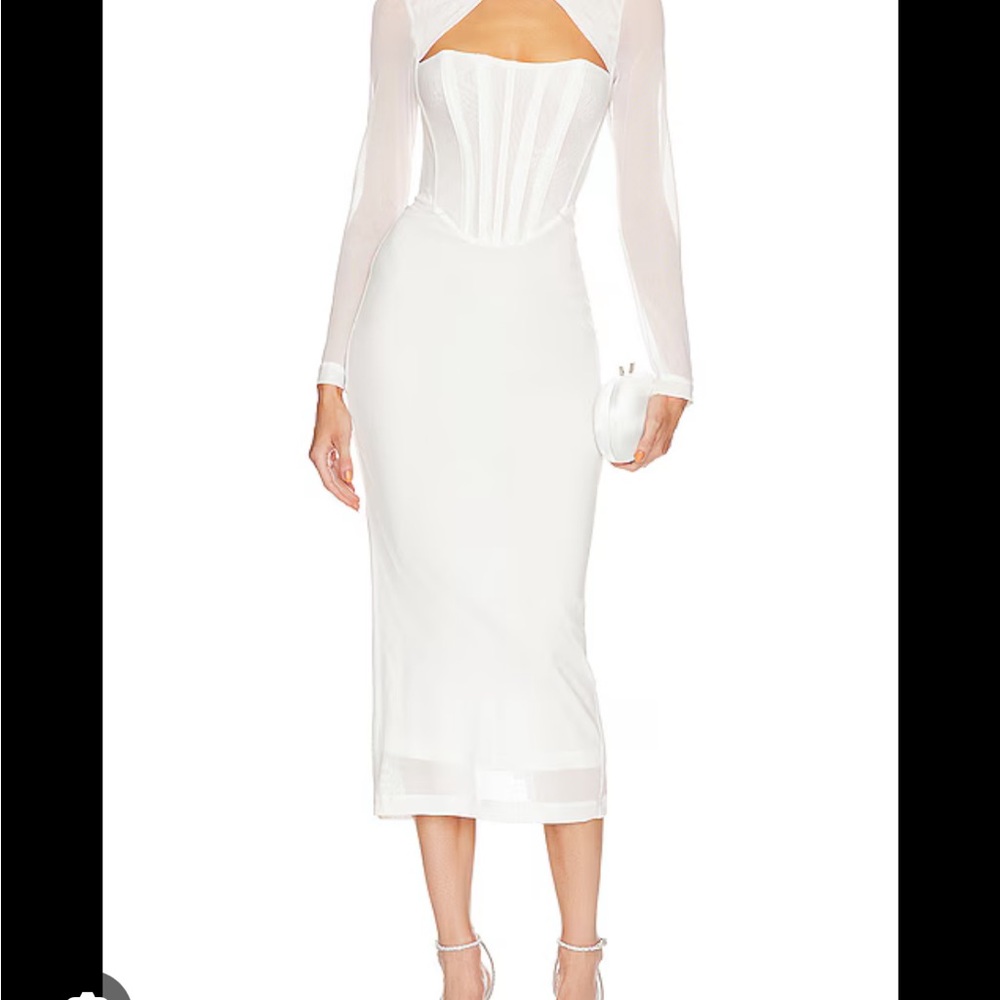 Ramona Corset Mesh Dress in Orchid White
BARDOT